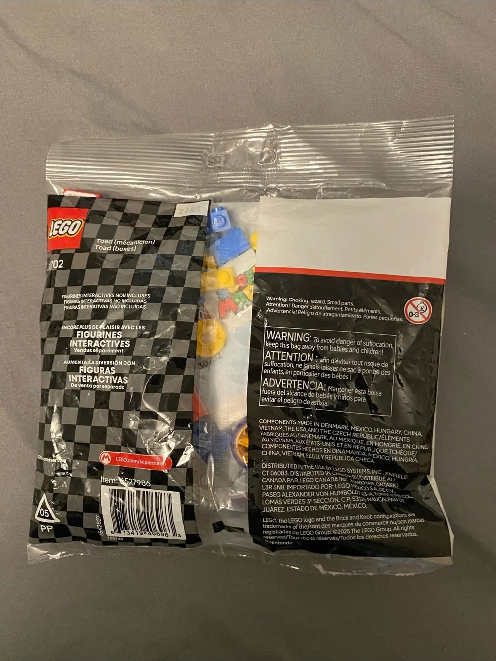 LEGO‎ Super Mario Toad (Pit Crew) Buildable Toy - Red, Blue, Yellow